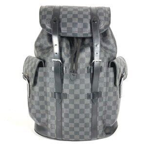 LOUIS VUITTON N41379 Damier Graphite Christopher MM Backpack Black